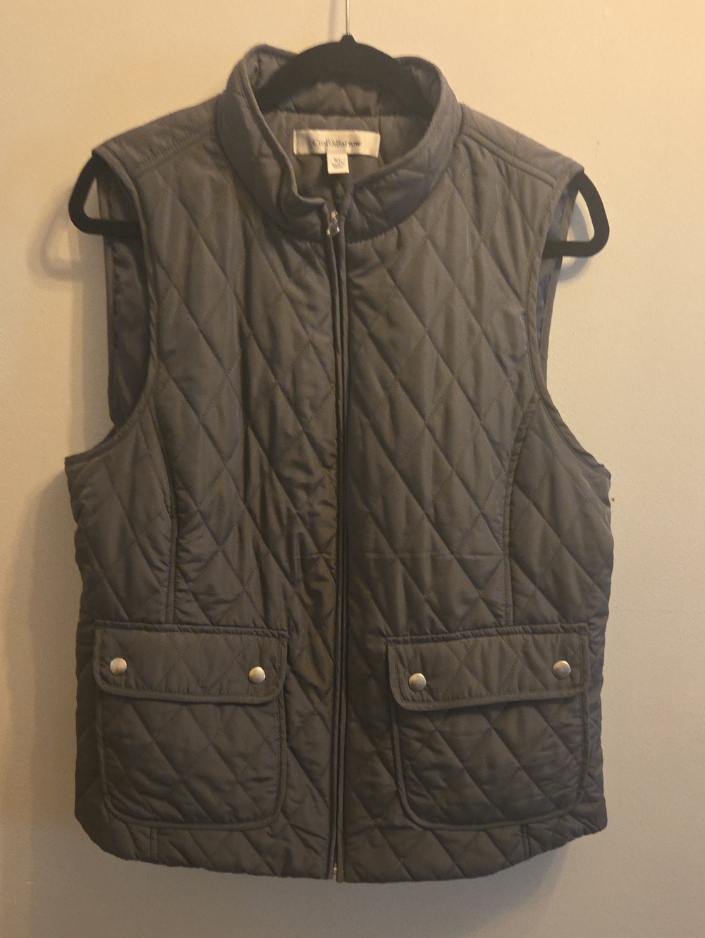 croft & barrow Quilted Sleeveless Vest - Gray